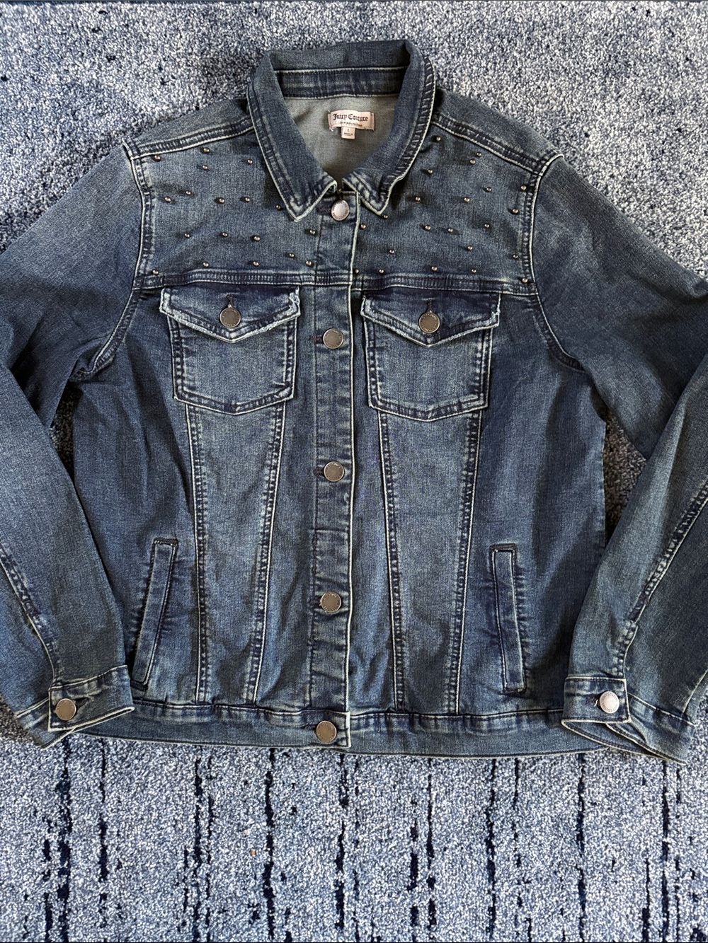 Juicy Couture Dark Blue Studded Denim Jacket